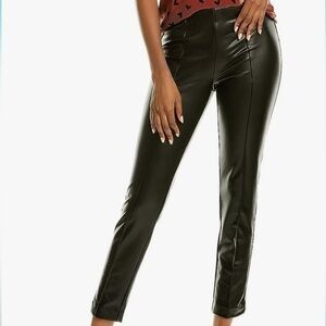 Anne klein pull on leggings faux leather black comfort